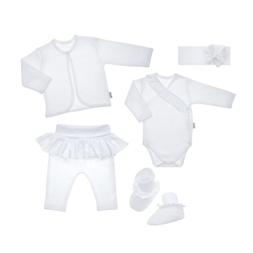 169061 Комплект за кръщене от 5 части Никол - бял