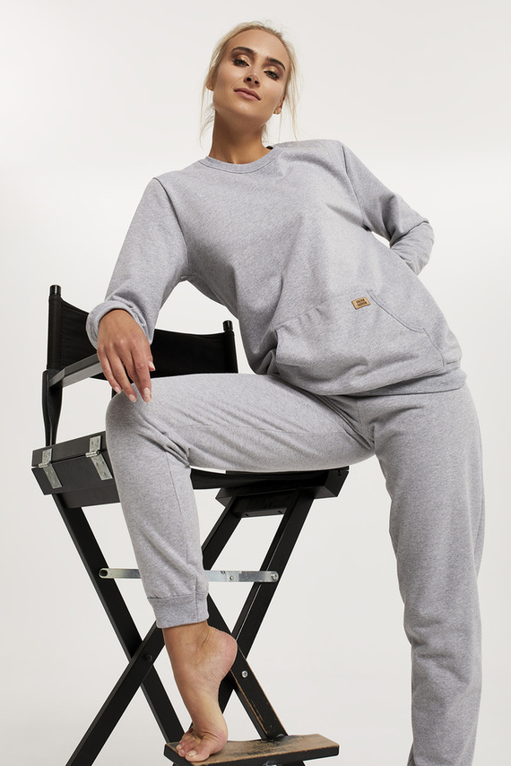 Дълъг комплект за жени на Fox. ръкав, дължина. панталони Италианска мода - меланж