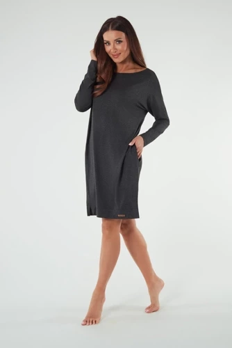 Akord дамска туника с дълъг ръкав Италианска мода - тъмен меланж
