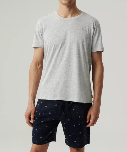 NMP-384 Мъжка пижама с къс ръкав, атлантическо сиво тъмносиньо