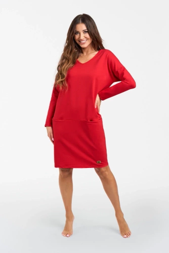 Karina дамска туника с дълъг ръкав Италианска мода - червено