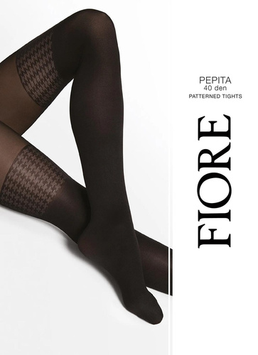 Fiore G6140 Pepita Black Чорапогащник 40 DEN с имитация на чорапи на пепит