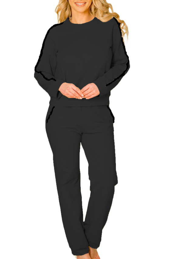 Комплект дамски анцуг Antao Mirale, памук с еластан, полско производство - черен