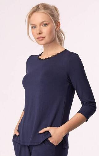 Пижама тениска Margot 3/4 Mix&Match Mefemi - тъмносиня
