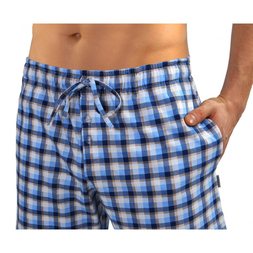 Къс пижамен панталон Milo 2 Sesto Senso, кариран 15, син