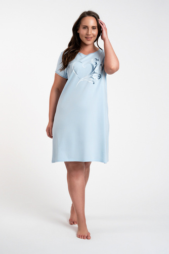 Нощница с къс ръкав Arietta Италианска мода - синя