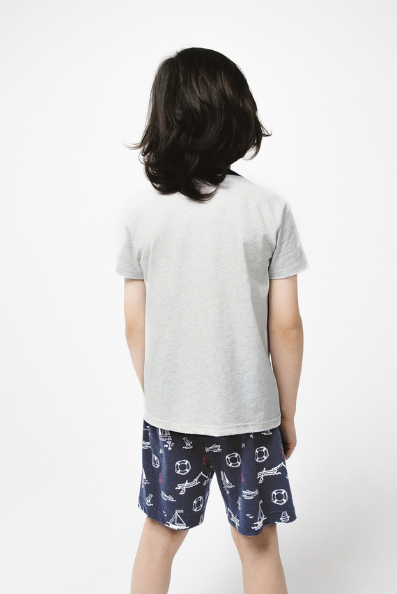 Kastos Пижама с къс ръкав, панталон Италианска мода - светъл меланж