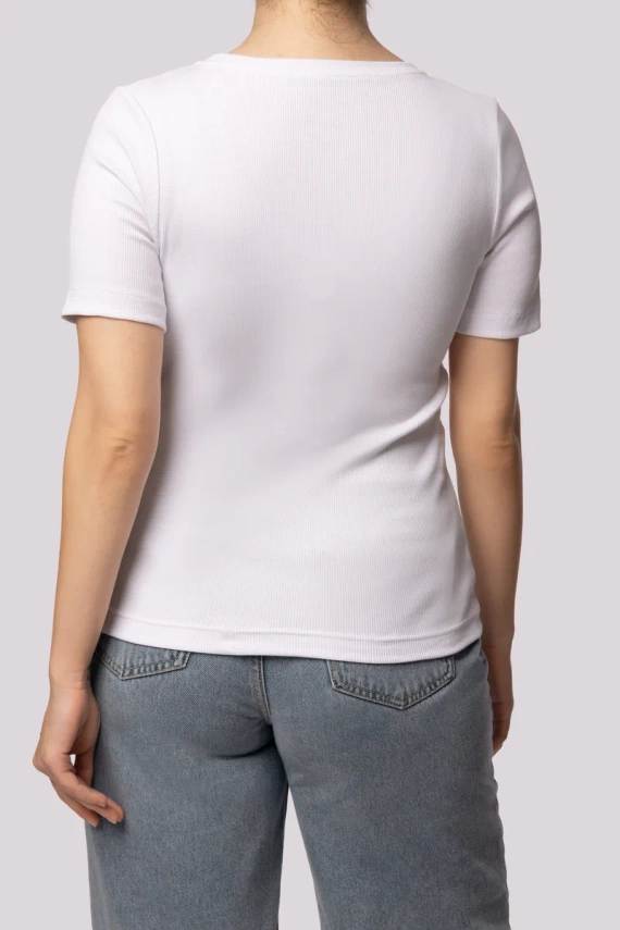 Дамска тениска на райе Mona, бяла