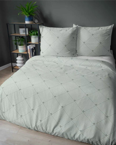 5491 B Сатенено спално бельо Detexpol Satin Stories мента | 100% памук, сатенирана тъкан, цип, подаръчна опаковка