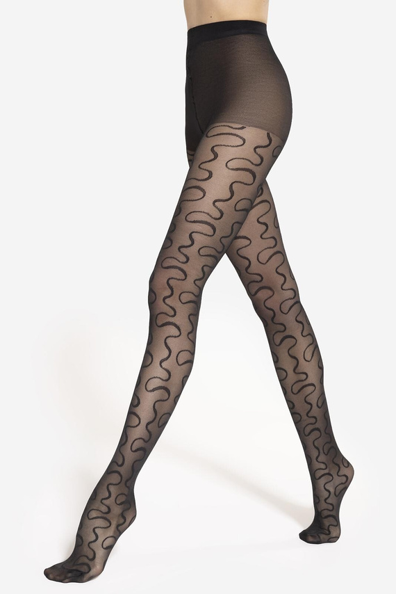 Чорапогащник Gatta Modern 09 – 40 den, вълнисти линии, мат