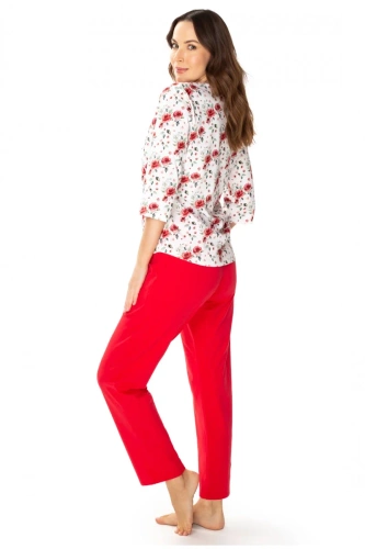 86676 Малина Флорална дамска пижама Чайка розова