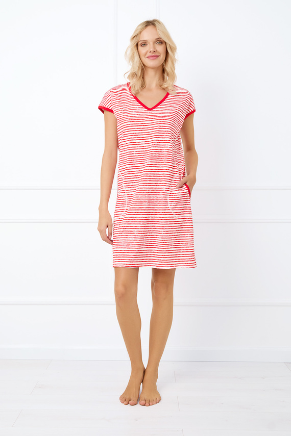 Flota дамска риза с къс ръкав Италианска мода - червен принт