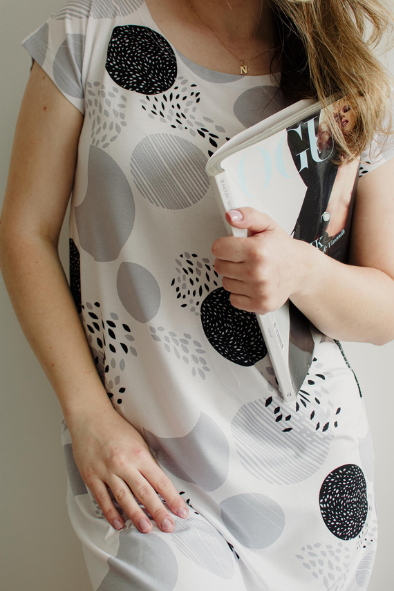 860 Amelia De Lafense нощница - къс ръкав, мека вискоза - сиво