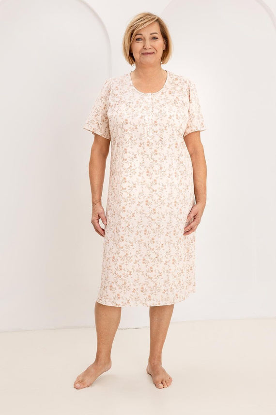 Дамска Нощница 018 Regina – 100% Натурален Памук, Копчета, Свободна Кройка и Комфортен Сън Всяка Нощ