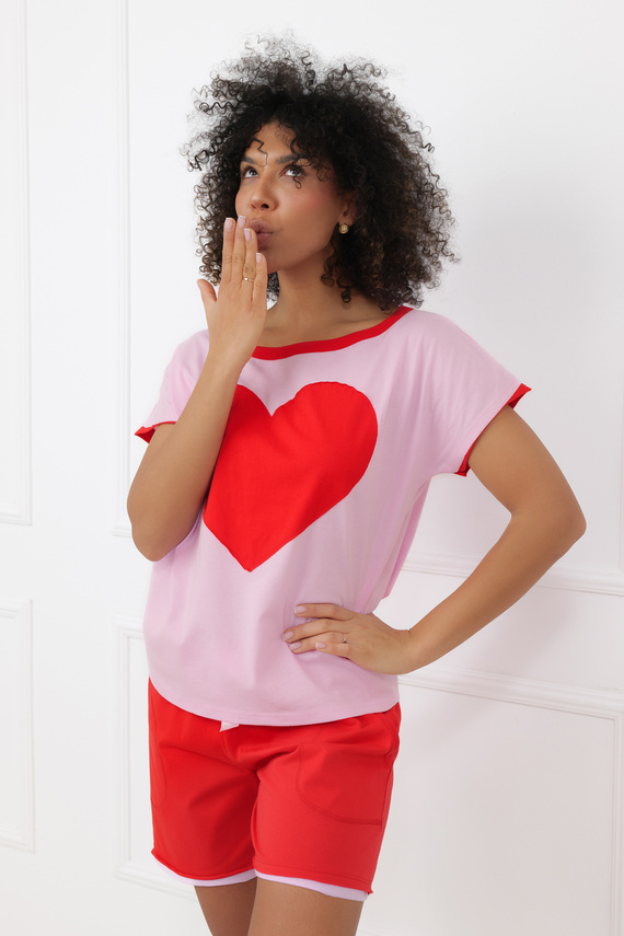 Дамска пижама Sabrina Italian Fashion 100% памук – къс ръкав, шорти