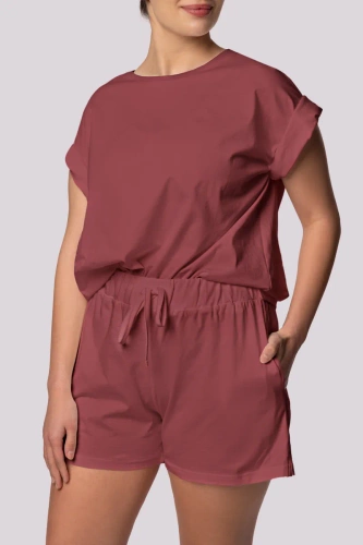 Дамска пижама Bliss Mona с къс ръкав, череша