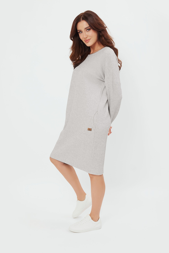 Дамска туника с дълъг ръкав Avira Италианска мода - светъл меланж