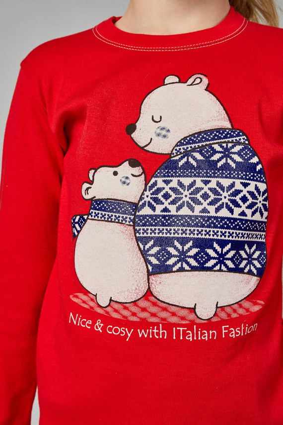 Arktyka Детска пижама Италианска мода - червена/принт