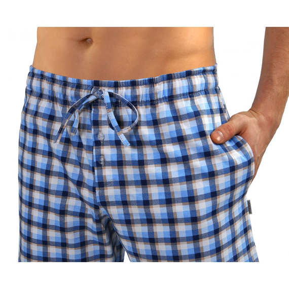 Къс пижамен панталон Milo 2 Sesto Senso, кариран 15, син