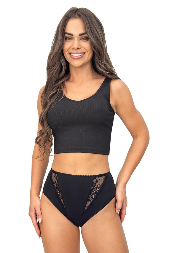 Дамски памучни слипове 238 Donna черни – с дантелени вложки