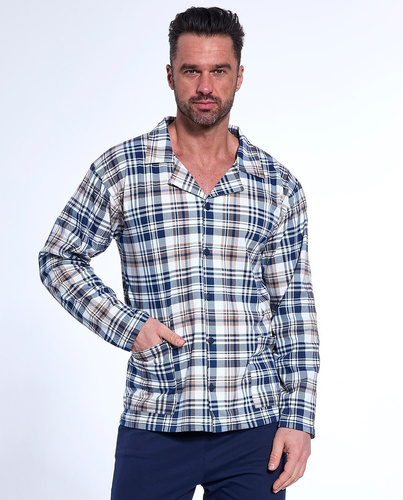 114/77 Мъжка пижама с цип Cornette, тъмносиня