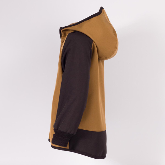 229020 Nicol Яке softshell за момче с полар, качулка и светещи елементи - маслинено зелено