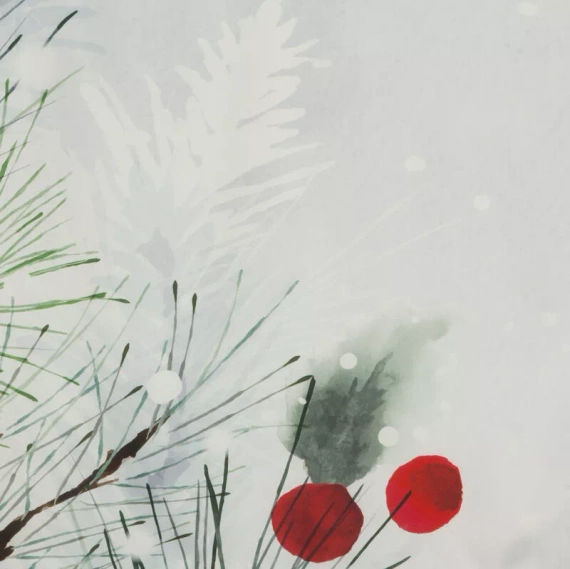 Коледно спално бельо Robin, елха с украса, европердета, сиво