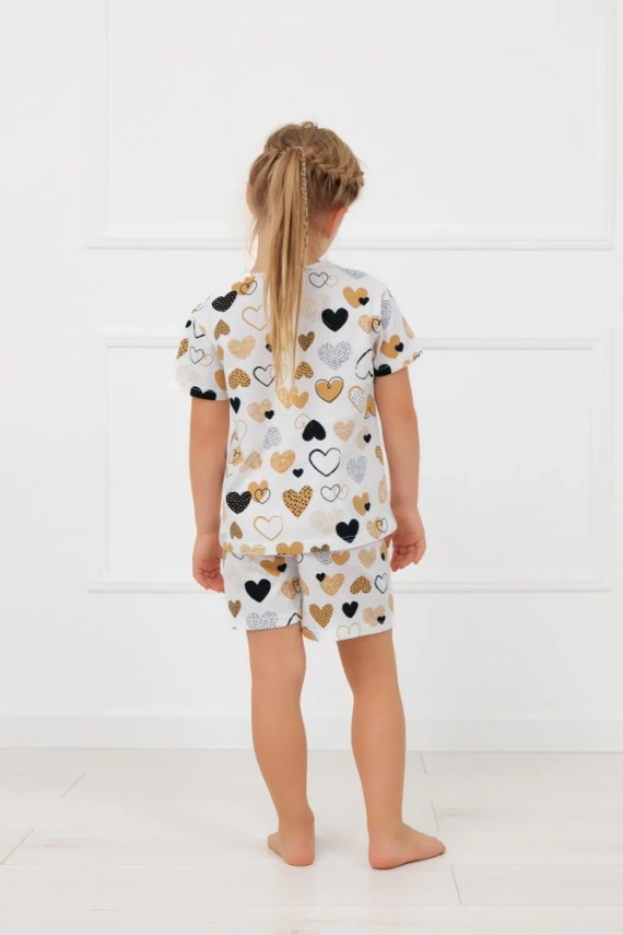 Детска дамска пижама Ariela Italian Fashion – памук, къс ръкав, шорти