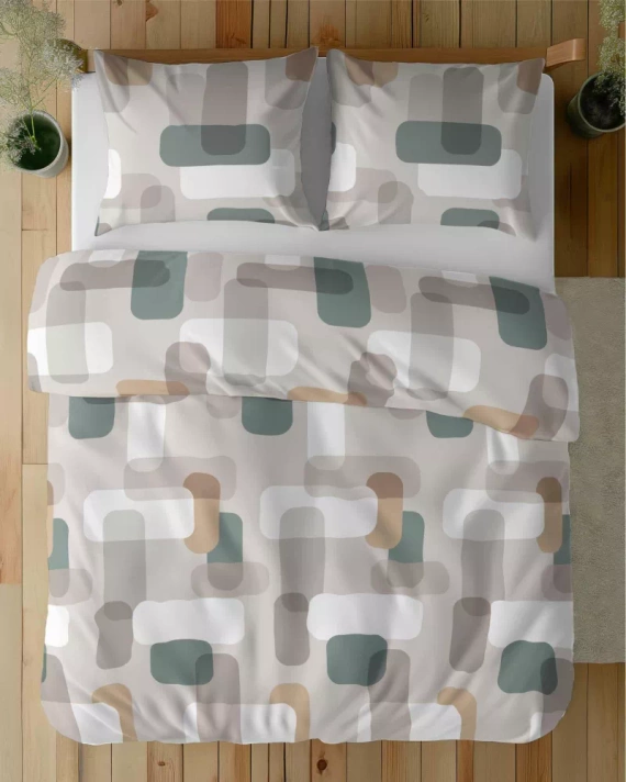 5487 A Спално бельо от сатен Detexpol Satin Stories, сиво | 100% памук, сатенирана тъкан, цип, подаръчна опаковка