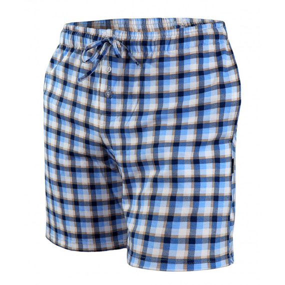 Къс пижамен панталон Milo 2 Sesto Senso, кариран 15, син