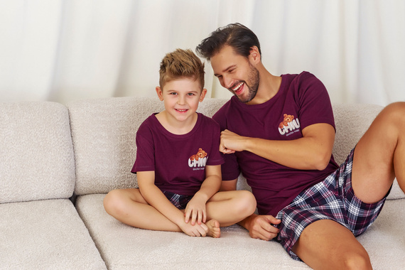 7202 Унисекс детска пижама Doctor Nap "Chill" - бордо