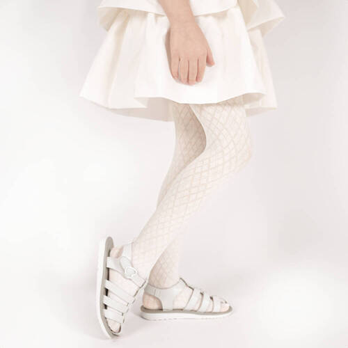 141803 W2 Жакардов чорапогащник Nicol - кремав