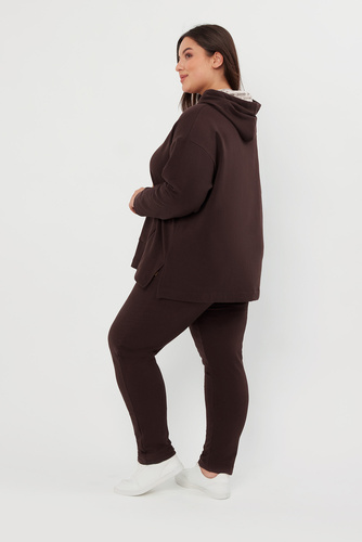Lagos Дамски суитшърт с качулка Italian Fashion - кафяв 
