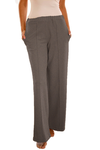 Flint - дамски памучен панталон, свободна кройка, 95% памук 5% еластан | Полска марка Mirale - сив