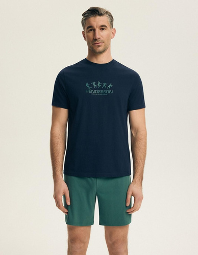 Мъжка пижама Henderson Core 44499 Bet Navy 100% памук с къс ръкав