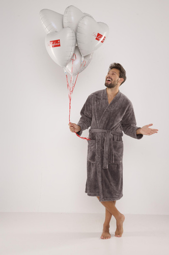 391 Мъжки халат за баня Hugo De lafense - сив