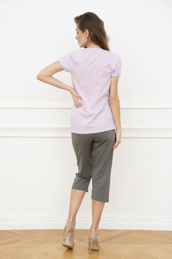 Felicita дамска пижама с къс ръкав - розова