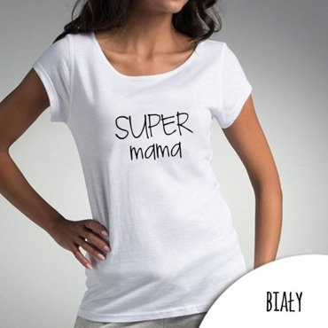 Bluzka damska  "Super mama" Moocha biały