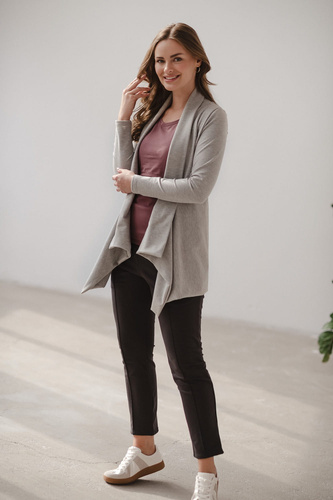 Жилетка за бременни Mama Wrap Milk&Love, светло сив меланж