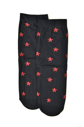 Z 9101 Коледни чорапи Chill 40 den – дамски коледни чорапи със звезди, черни