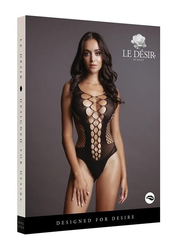 Body DES019 Le Désir черно боди с изрязвания и деколте S-L, XL-4XL
