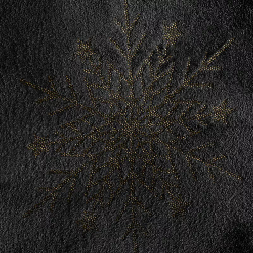 Коледно одеяло Eurofirany със снежинки в черно-златна гама – меко микрофибърно одеяло, 240 г/м²