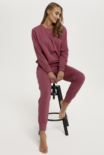 Дълъг комплект за жени Panama. ръкав, дължина. панталони Италианска мода - малина