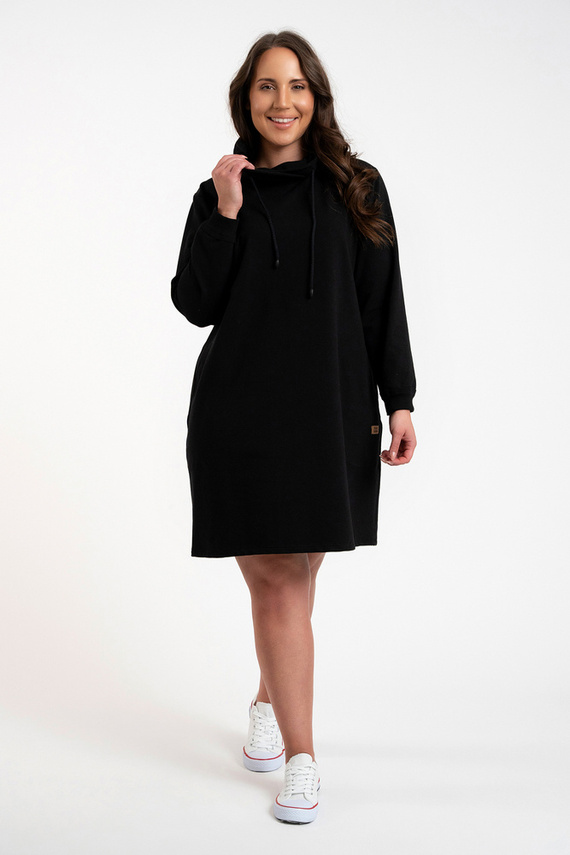 Malmo дамска туника с дълъг ръкав Италианска мода - черна