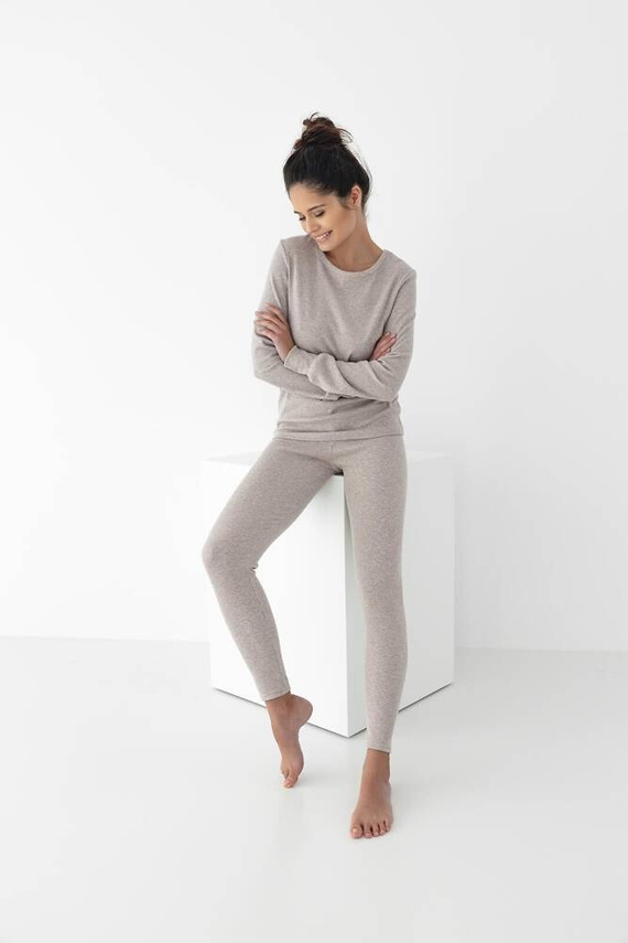 Дамска пижама Mabel Sensis - бежов меланж