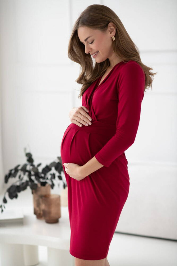 Grow with me Рокля за бременни и кърмачки Milk&Love, бордо