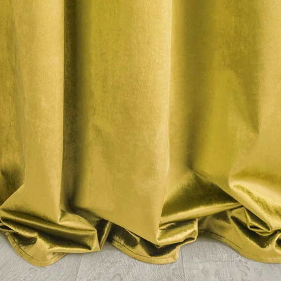 Тейлър кадифена завеса готова на лента Design91 горчица