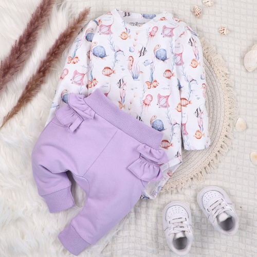 ABN-5475 Бебешко боди Underwater World Nini – органичен памук, дълъг ръкав