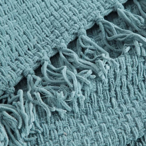 Сузи Плетено одеяло с ресни, европерде, мента