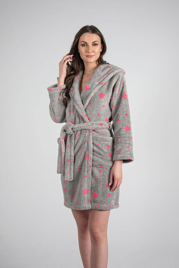 673 Stars Forex Къс дамски халат - сив